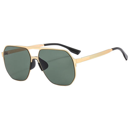 Men's Vintage Stainless Steel Frame Polarized Sunglasses