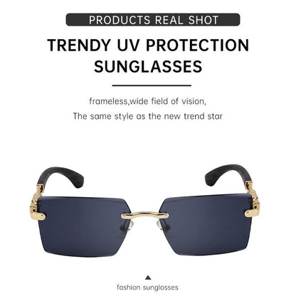 Fashion Retro Frameless UV400 Sun Protection Outdoor Sunglasses