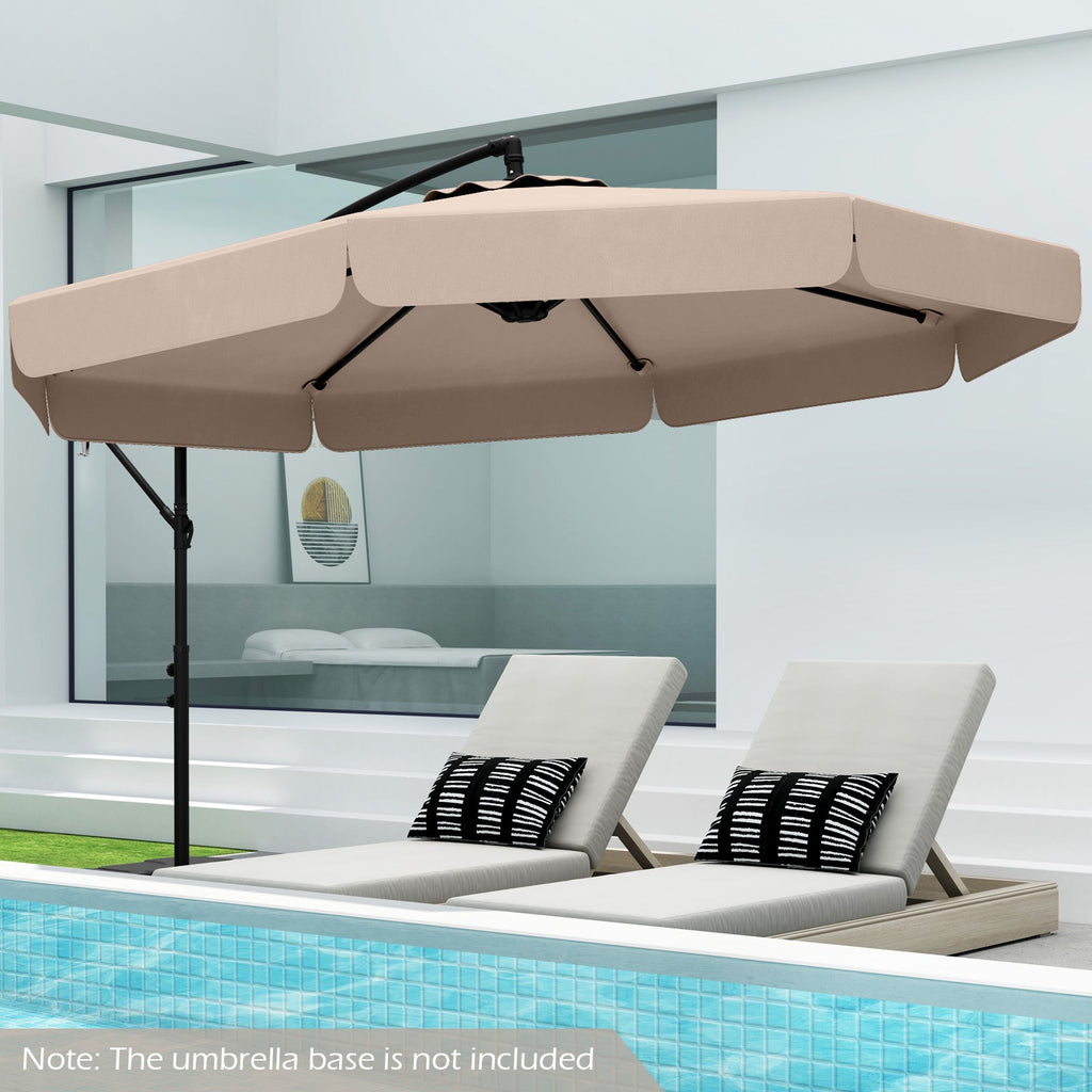 10 Feet Patio Cantilever Umbrella with Cover Tilt Adjustment and Ruffled Edge