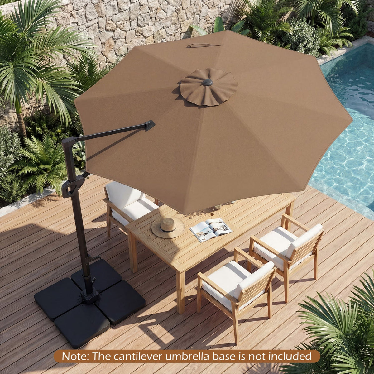 10 Feet Patio Cantilever Umbrella with Easy Tilt Adjustment