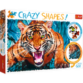 Crazy Shape 600 Piece Jigsaw Puzzles, Facing a Tiger, Animal Puzzle with Tiger, Adult Puzzles, Trefl 11110