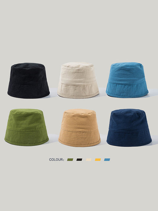 Ramie Cotton Solid Color Vintage Fisherman Hat
