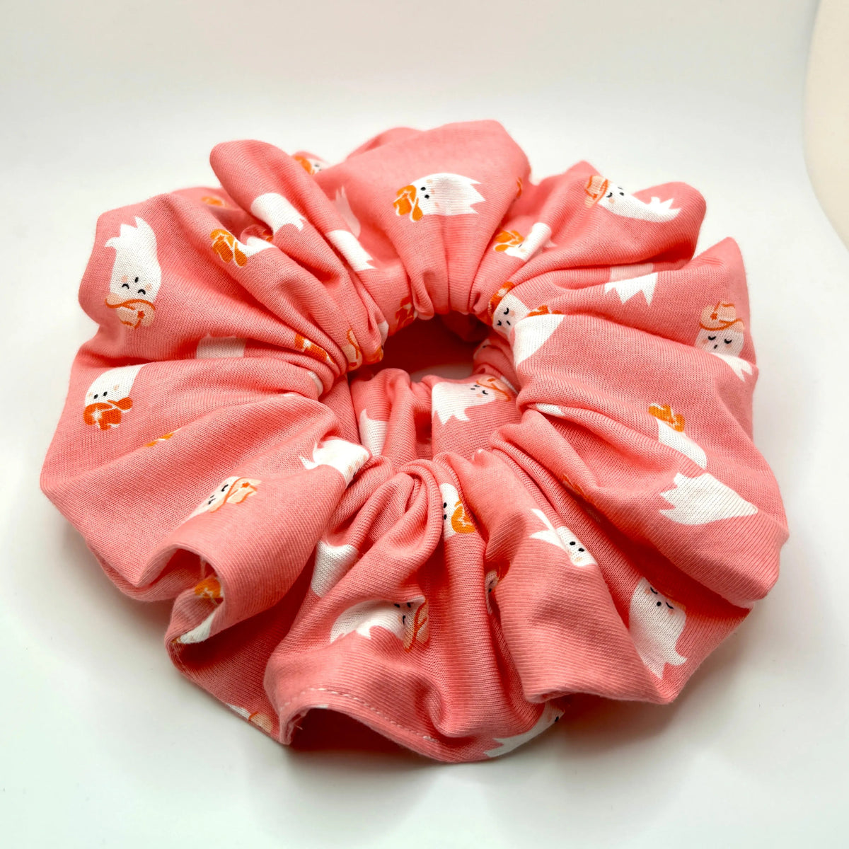 Pink Western Ghost Halloween Scrunchie