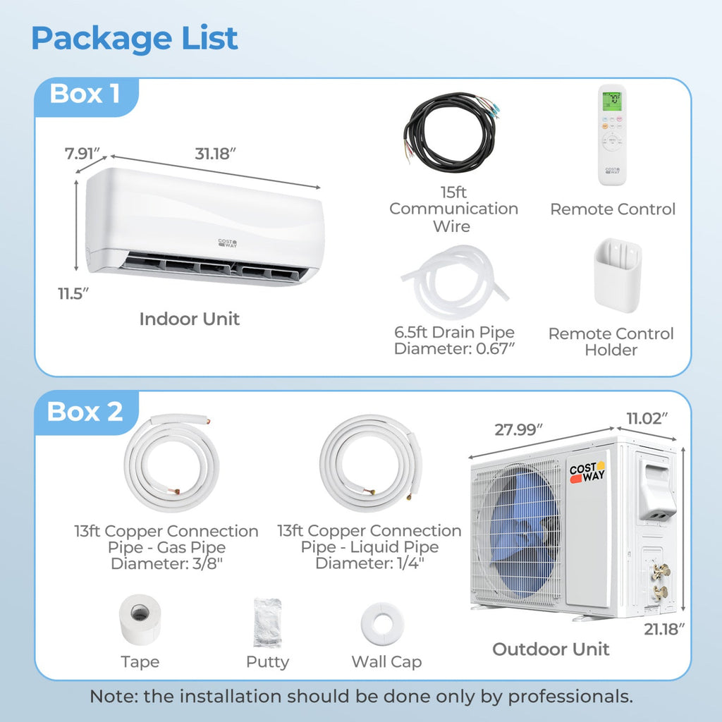 12000 BTU 20 SEER2 115 V Mini Split Air Conditioner with Heat Pump