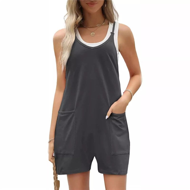 Relaxed Fit Solid Knit Halter Jumpsuit