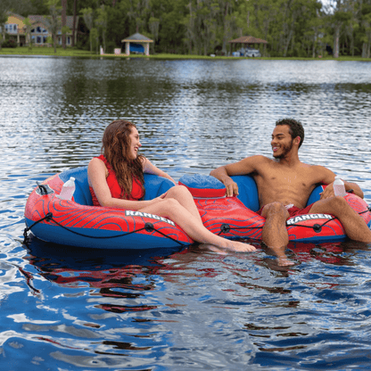 WOW Watersports Ranger 2-Person River Tube with Mesh Bottom and Cup Holders