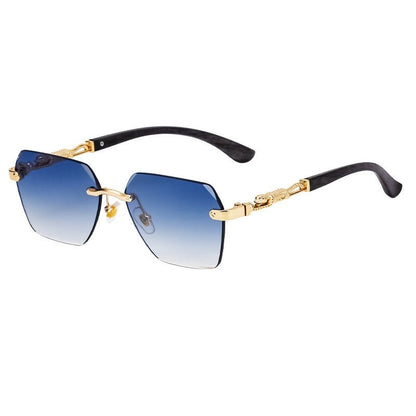 Fashion Retro Frameless UV400 Sun Protection Outdoor Eyewear Sunglasses