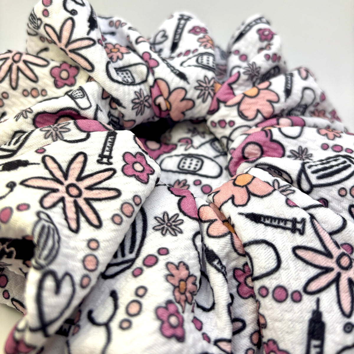 Floral Nurse Healthcare Bullet Scrunchie