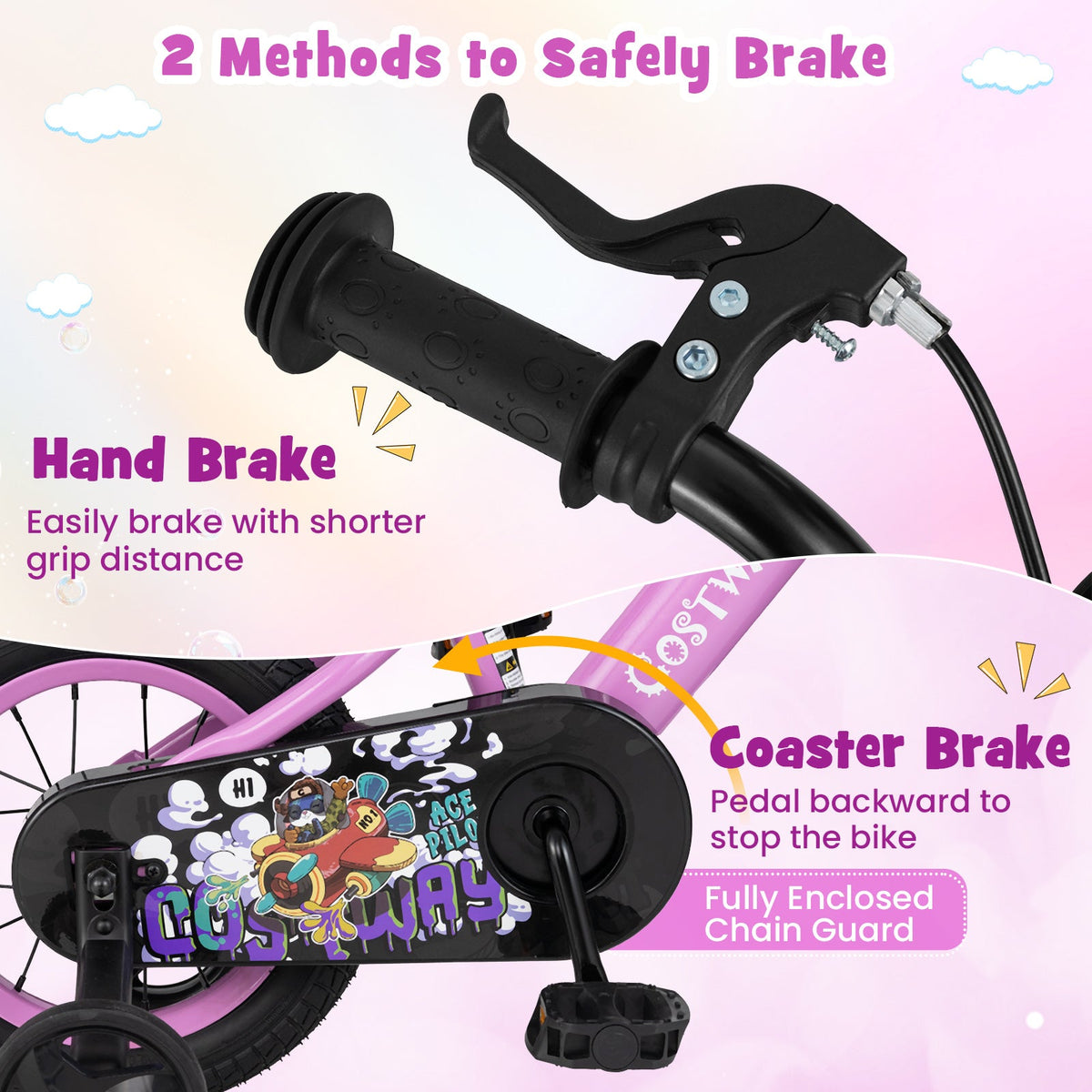 14 Inch Kids Bike for 3-5 Years Old Sport Bicycle with Adjustable Handlebar and Saddle-14 inches