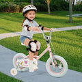 Kids Bike 12-18 Inch with Training Wheels - Pink Stars & Moon