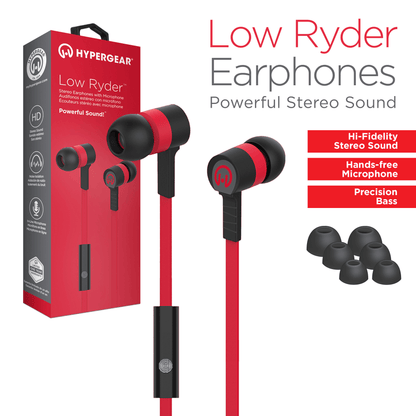 HyperGear Low Ryder Earphones w Mic 3.5mm