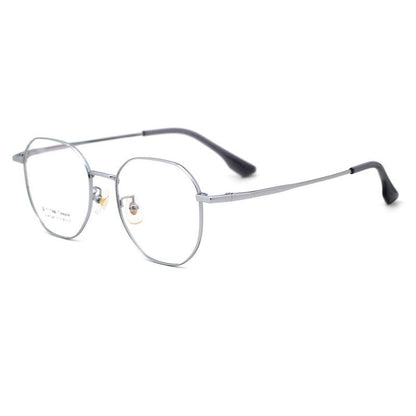 Ultra-Light Half-Titanium Square Frame Eyeglasses Plain Glasses