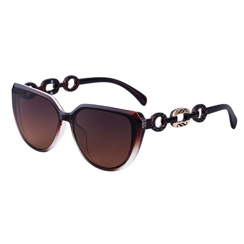 Ladies Trendy Fashion Chain Cat Eye Sunglasses