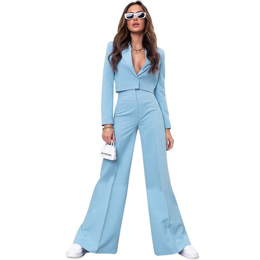 Solid Color Jacket and Pants Set
