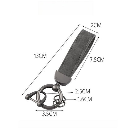 Leather Keychain with Metal Accent: Solid Color