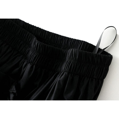 Elegant Solid Color Elastic Waist Ruffled A-Line Skirt