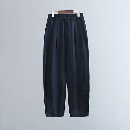 Relaxed Fit Monochrome Lantern Trousers for Versatile Styling