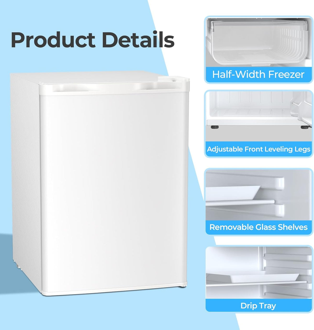2.6\3.2 cu. ft Mini Fridge with Freezer
