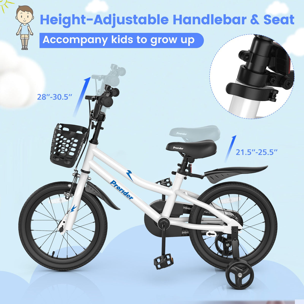 16 Inch Kids Bike with Removable Training Wheels