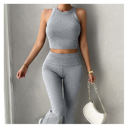 Sporty Slim Fit Sleeveless Casual Set