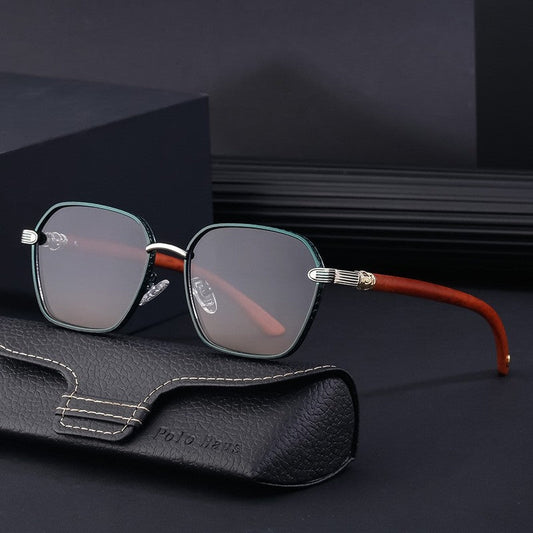 Retro Wood Grain Leg Outdoor Sunglasses