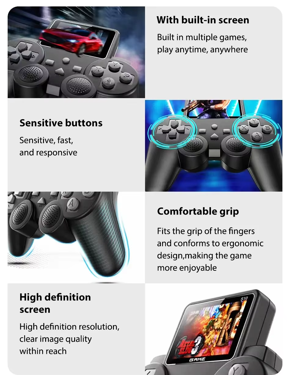 Mini Handheld Video Game Console – 520 Built-In Retro Games, Handheld Controller with AV Output