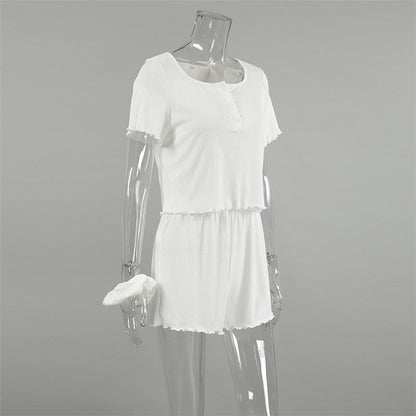 Solid Color Tank Top and Shorts Lounge Set