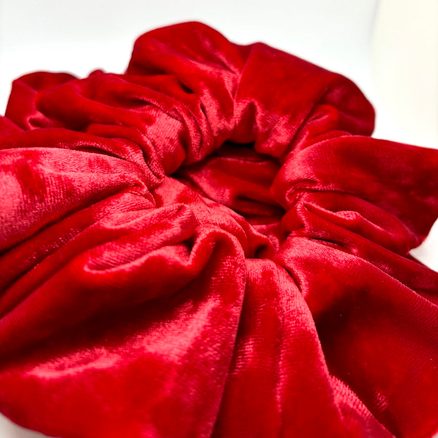 Red Crushed Velvet Scrunchie