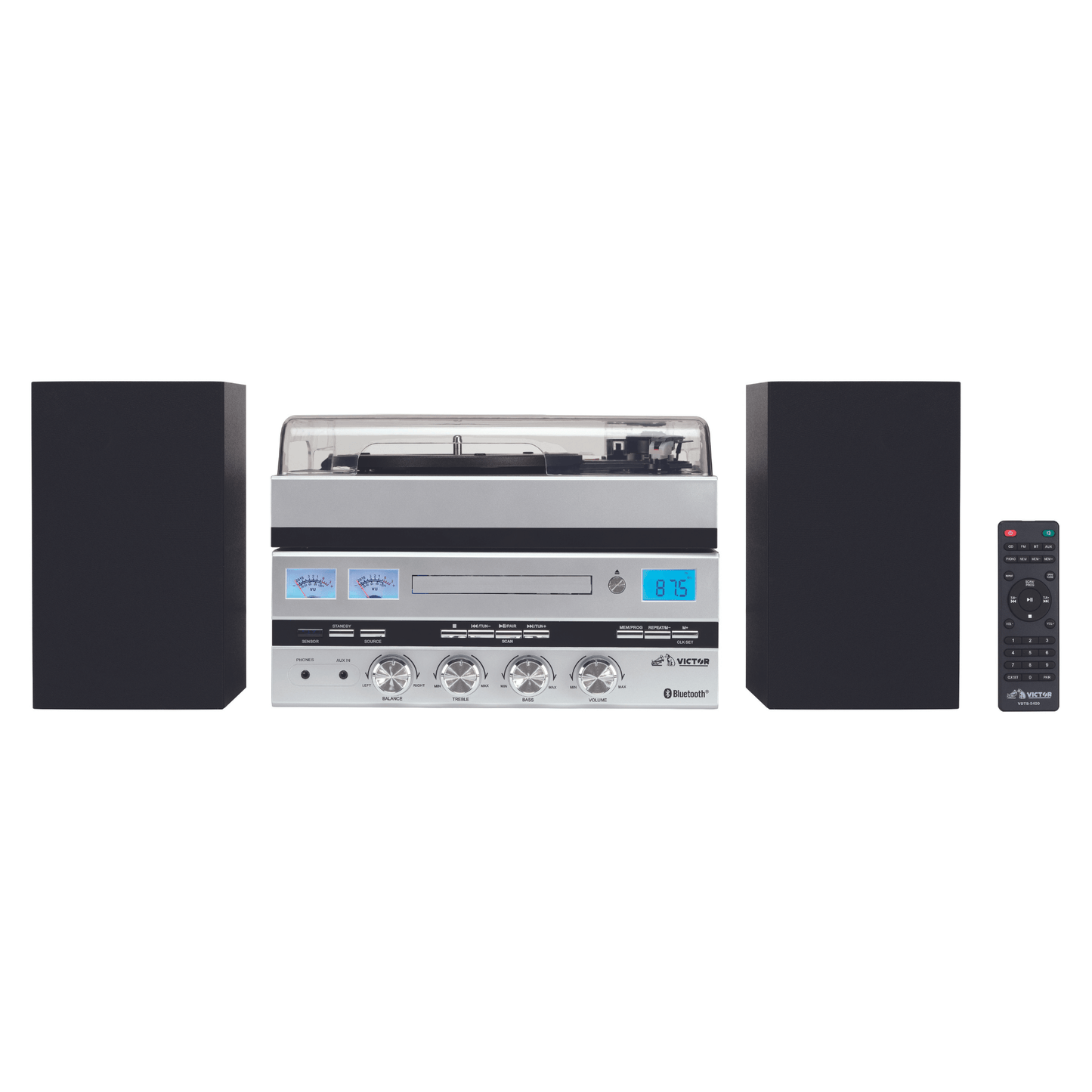 Victor Geneva 5-in-1 Desktop Music Center w Streaming Capabilities and FM Radio