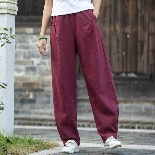 Lightweight Casual Lantern Pants in Solid Color