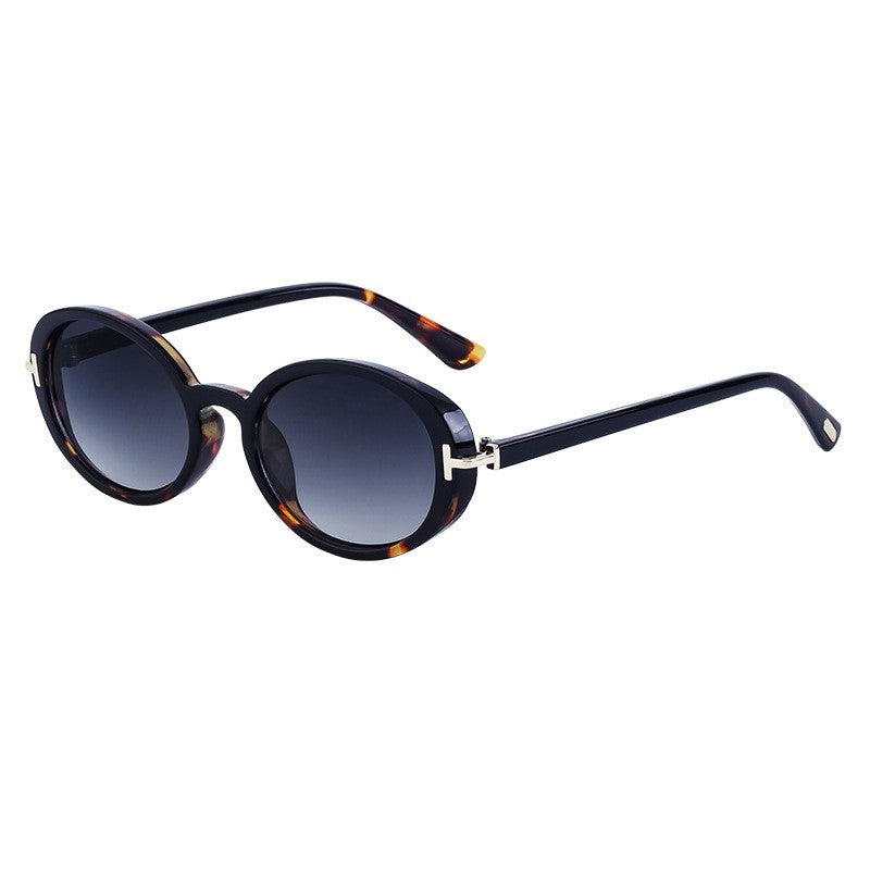 Oval Frame T-Shaped Sunglasses For Women's Fashion