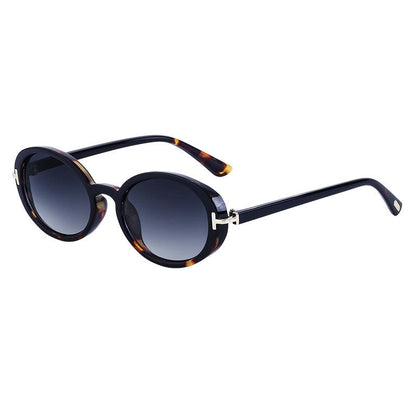 Oval Frame T-Shaped Sunglasses For Women's Fashion