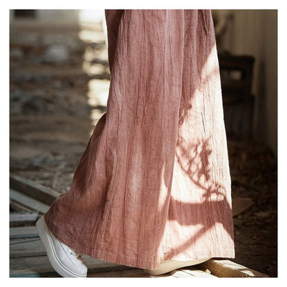 Elastic Waist Tie-Dye Straight Leg Pants