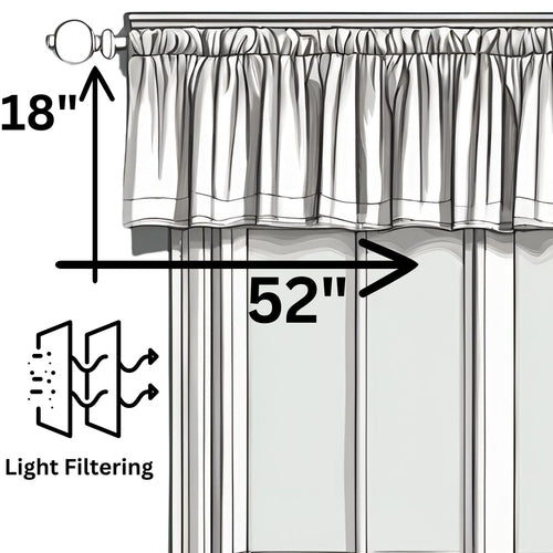 DaDa Bedding Denim Blue Elegance Striped Floral Window Curtain Valance