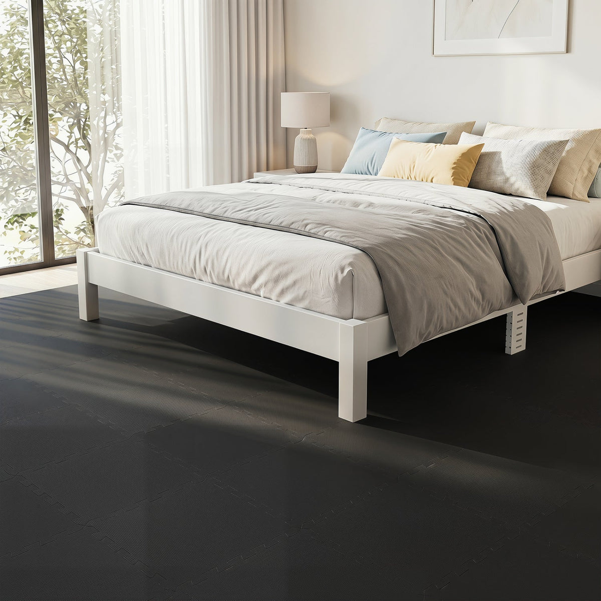 Interlocking EVA Foam Floor Tiles 18-Pack with Borders