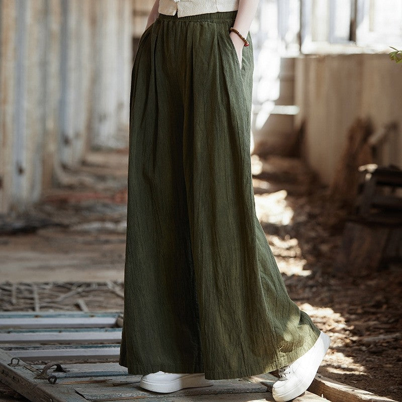 Elastic Waist Tie-Dye Straight Leg Pants