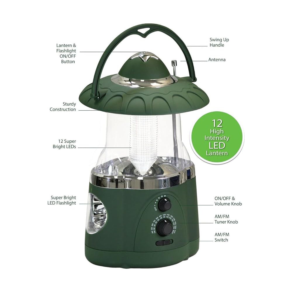 North Point Multifunction Lantern & Flashlight with Built-in AM/FM Radio