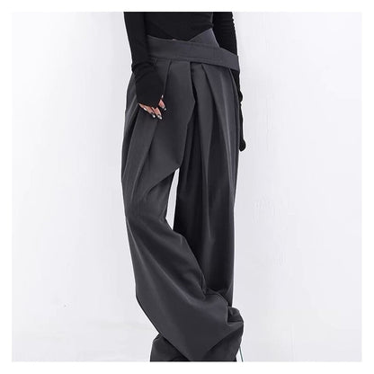 Draped Blazer and Wide-Leg Black Pants