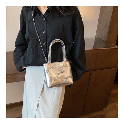 Versatile Chain Single Shoulder Crossbody Handheld Bucket Bag