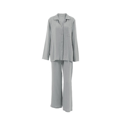 Casual Loose Long Sleeve Lapel Single Breasted Two-Piece Suit Set