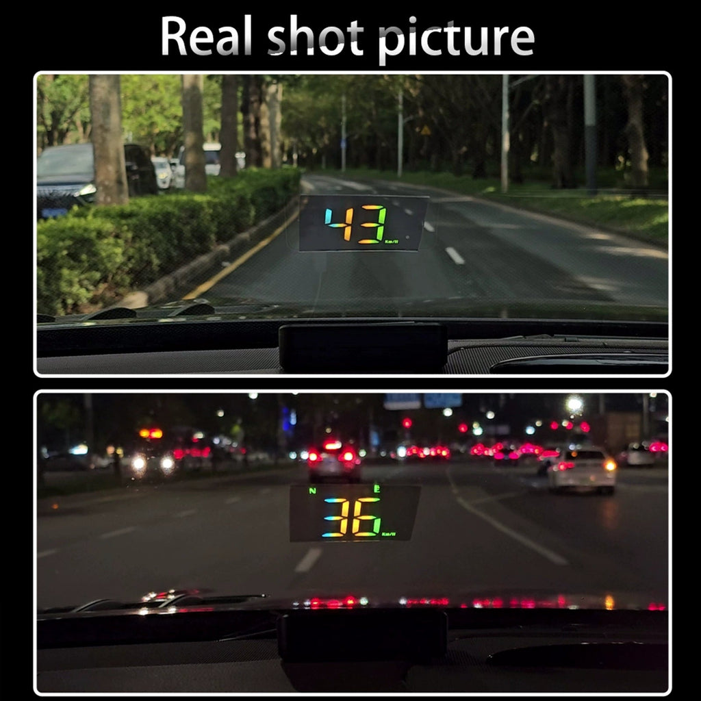 GPS Head-Up Speedometer Display with Large Font, Auto Brightness & MPH Speed Unit (Type-C Powered)