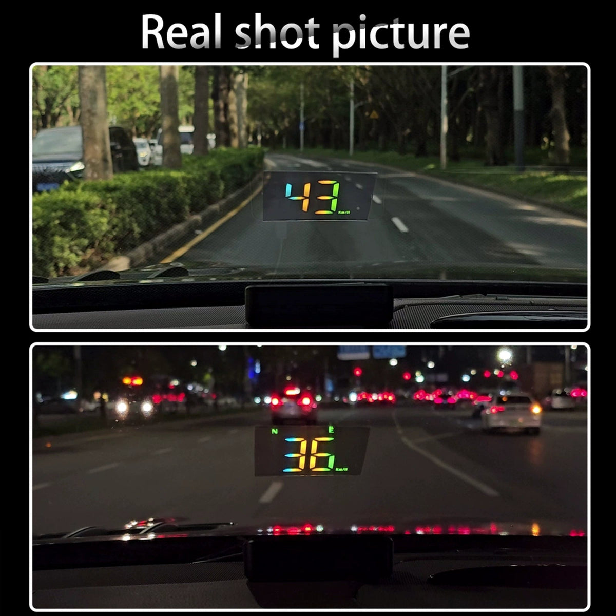 GPS Head-Up Speedometer Display with Large Font, Auto Brightness & MPH Speed Unit (Type-C Powered)