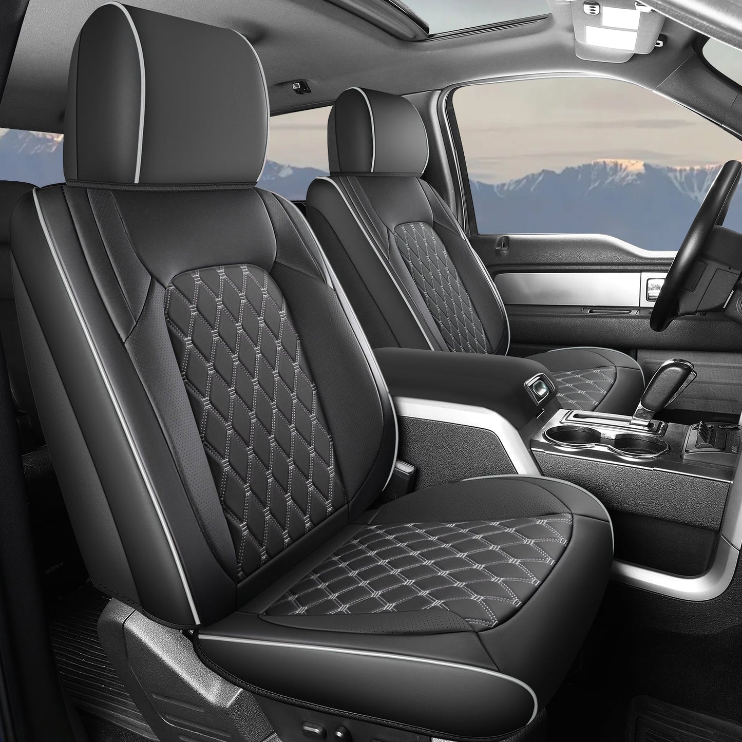 Umbrauto Truck Seat Cover Fit for Silverado and Sierra,Gray