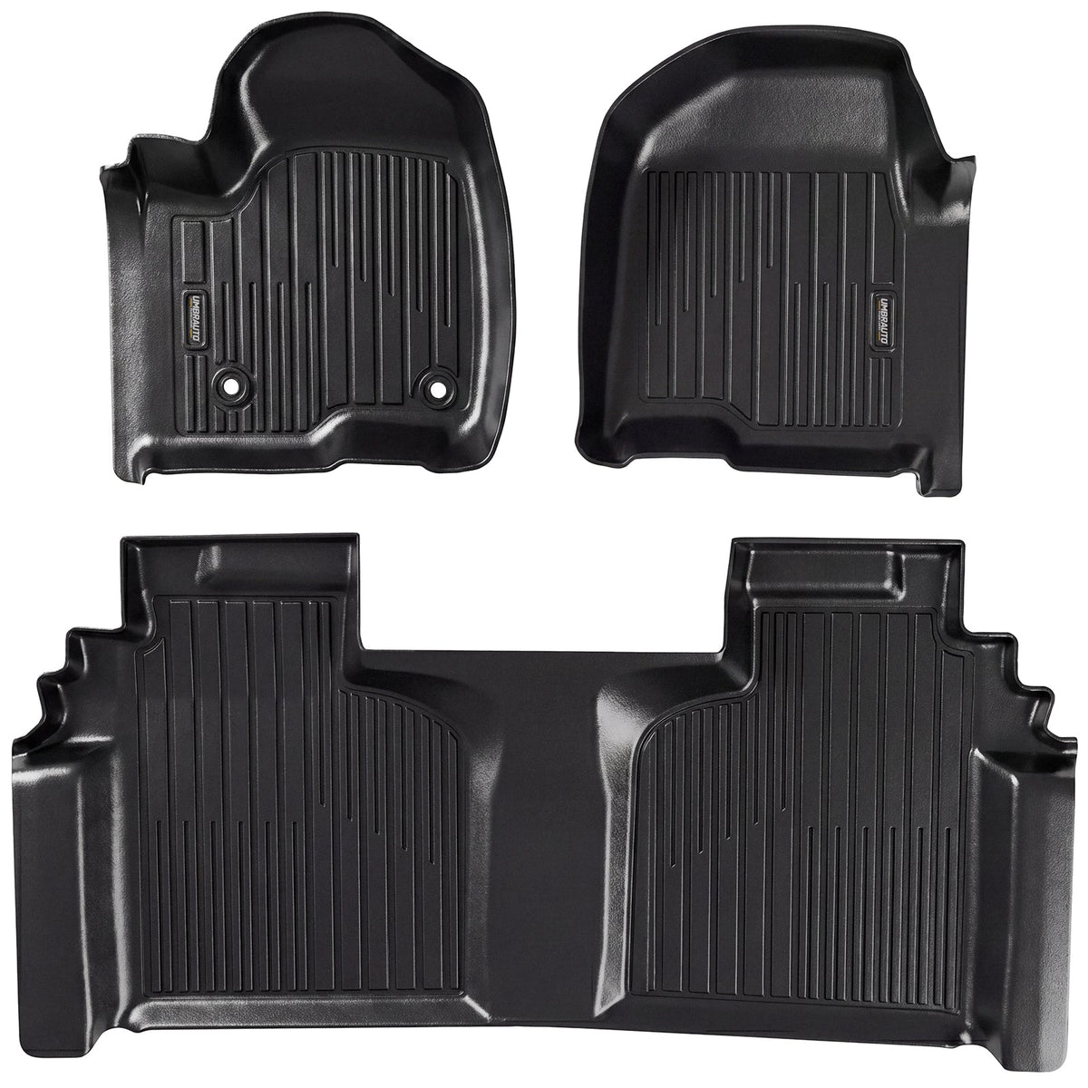 Umbrauto Floor Mats for Chevy Silverado/GMC Sierra Crew Cab 1500 (2019–2026), 2500/3500HD (2020–2026), All Weather TPE Custom Truck Floor Liners Fit Carpet Floor, with Rear Under-Seat Storage