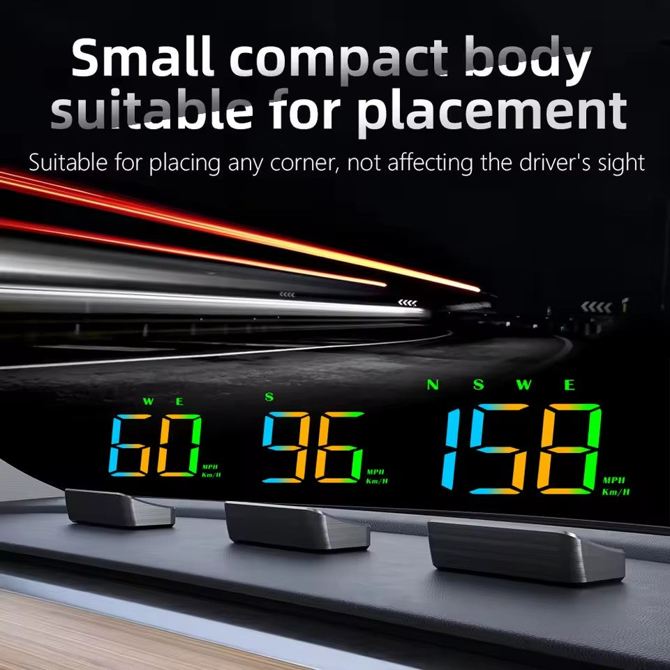 GPS Head-Up Speedometer Display with Large Font, Auto Brightness & MPH Speed Unit (Type-C Powered)