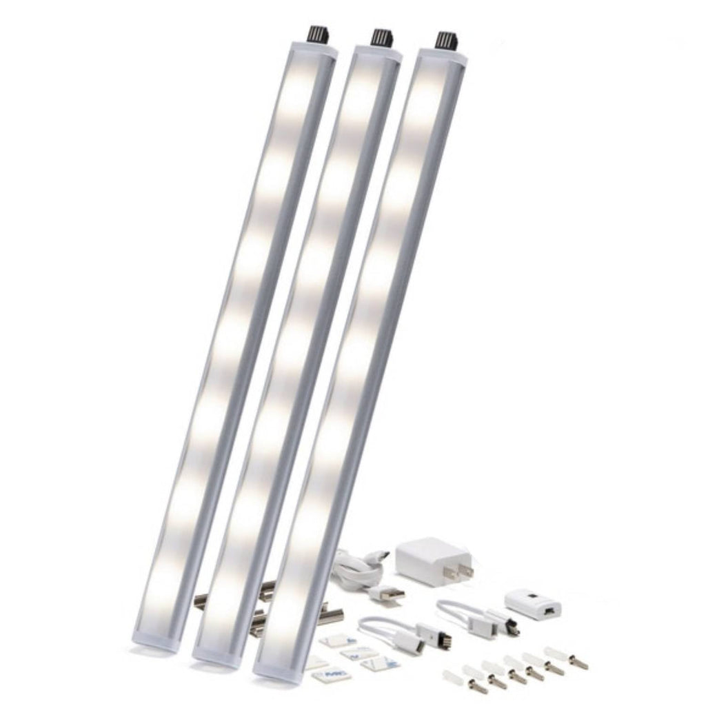 3 Pack 10" Under Cabinet Light with 5 Foot USB Cord and AC Wall Adapter