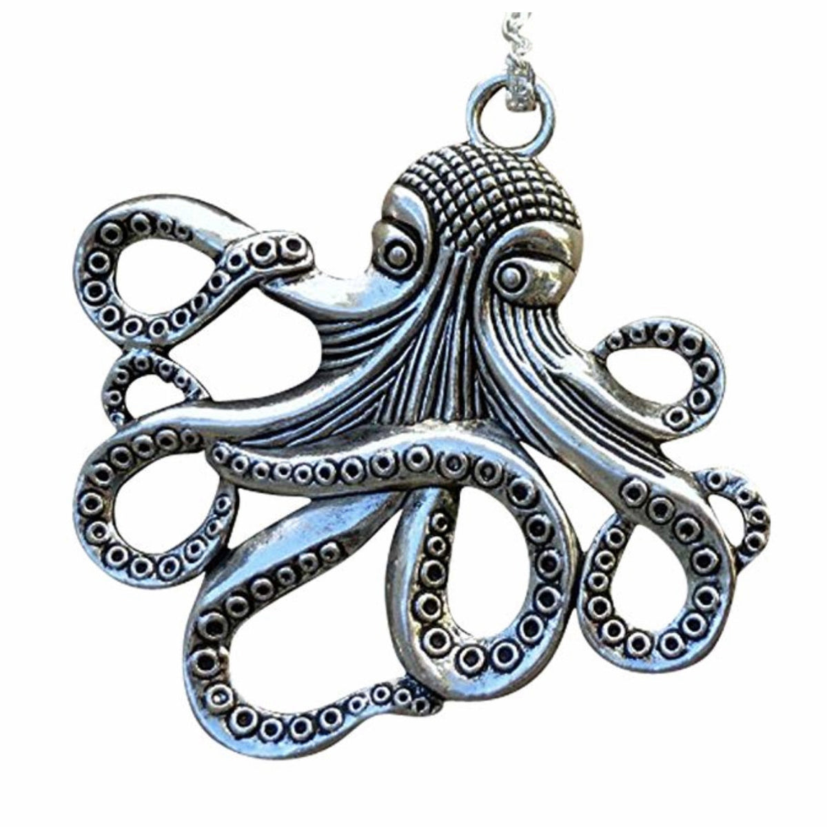 Octopus Necklace Steampunk Nautical Gothic Tentacle Pendant Silver or Bronze