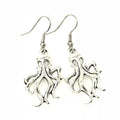 Kraken Earrings Silver Octopus Tentacle Nautical Steampunk Dangle Jewelry