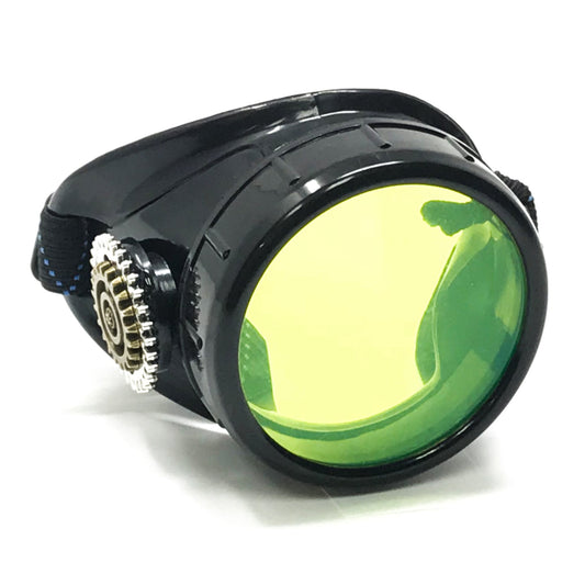 Mad Scientist - Steampunk Monocle Goggles – Pirate Eyepatch - lime green, orange, pink lenses