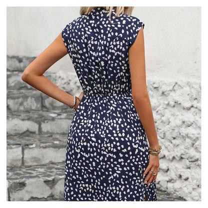 Stylish Leopard Print Sleeveless Dress with Waist Cinching